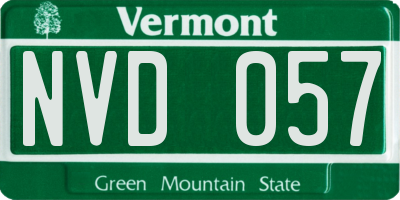 VT license plate NVD057