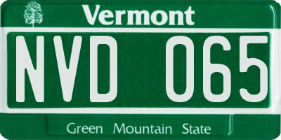 VT license plate NVD065
