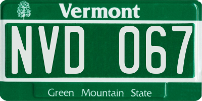 VT license plate NVD067