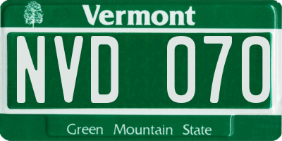 VT license plate NVD070