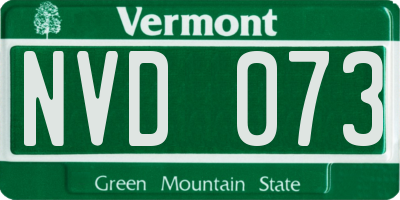 VT license plate NVD073