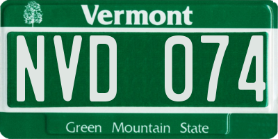 VT license plate NVD074