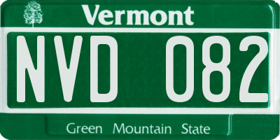 VT license plate NVD082