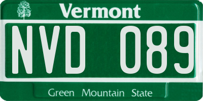 VT license plate NVD089