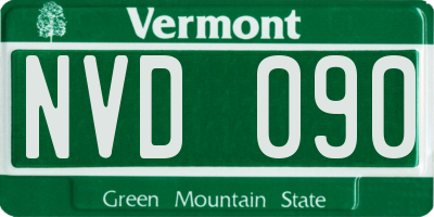 VT license plate NVD090