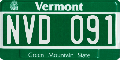 VT license plate NVD091