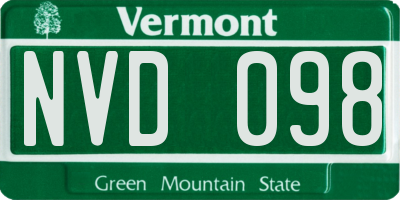 VT license plate NVD098