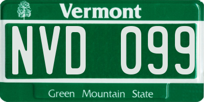 VT license plate NVD099