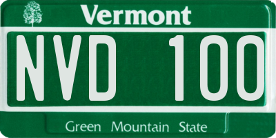 VT license plate NVD100