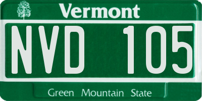 VT license plate NVD105