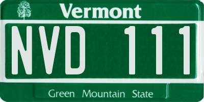 VT license plate NVD111