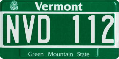 VT license plate NVD112