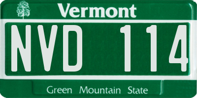VT license plate NVD114