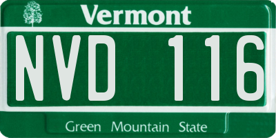 VT license plate NVD116