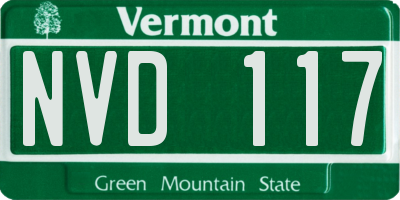 VT license plate NVD117