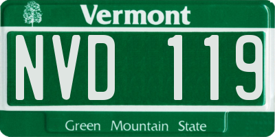 VT license plate NVD119