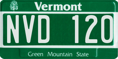 VT license plate NVD120