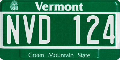 VT license plate NVD124