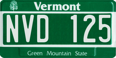 VT license plate NVD125
