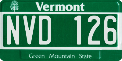 VT license plate NVD126
