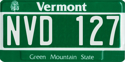 VT license plate NVD127