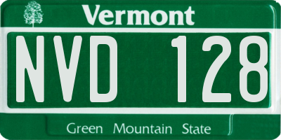 VT license plate NVD128