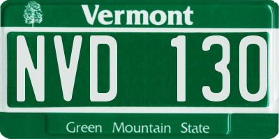 VT license plate NVD130
