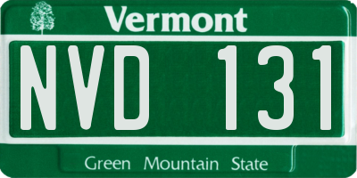 VT license plate NVD131