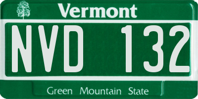 VT license plate NVD132