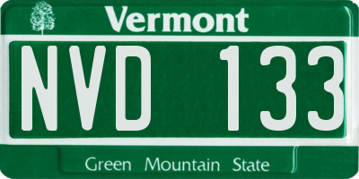 VT license plate NVD133
