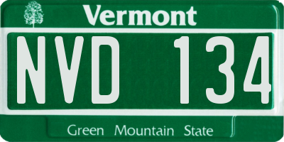 VT license plate NVD134