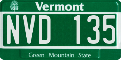VT license plate NVD135
