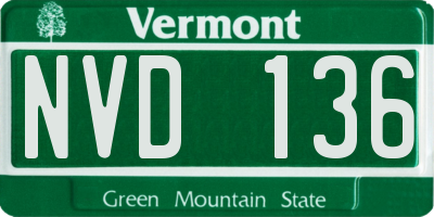 VT license plate NVD136