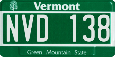 VT license plate NVD138