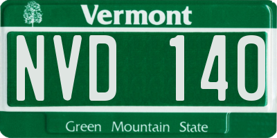 VT license plate NVD140