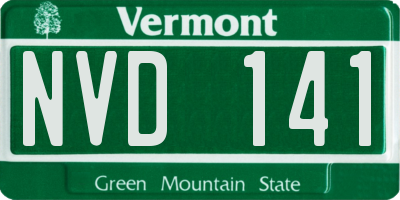 VT license plate NVD141