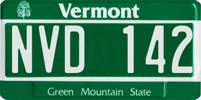 VT license plate NVD142