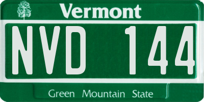 VT license plate NVD144