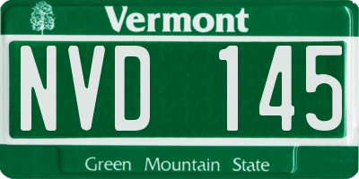 VT license plate NVD145