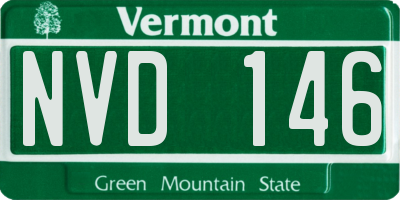 VT license plate NVD146