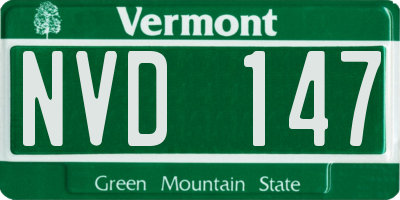 VT license plate NVD147