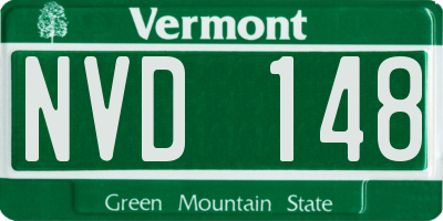 VT license plate NVD148