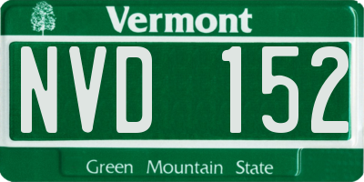 VT license plate NVD152