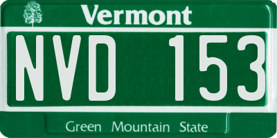 VT license plate NVD153