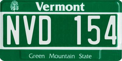 VT license plate NVD154