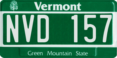 VT license plate NVD157