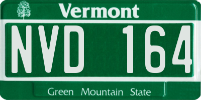 VT license plate NVD164