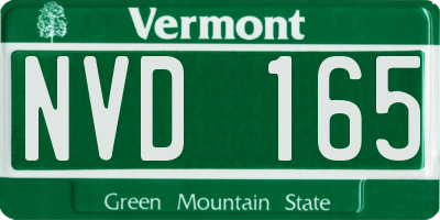 VT license plate NVD165