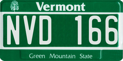 VT license plate NVD166