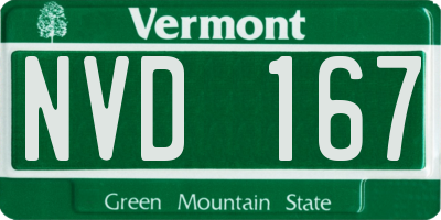 VT license plate NVD167